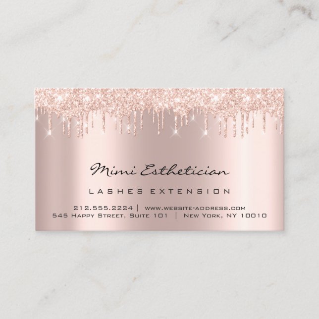 Carte De Visite Instructions d'entretien Lash Rose Gold Drives Lux (Devant)