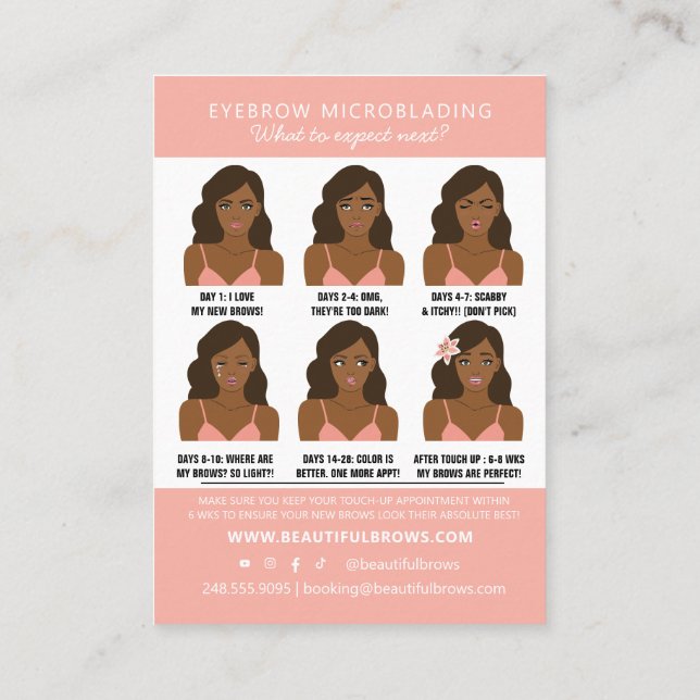 Carte De Visite Instructions et rendez-vous pour les soins postéri (Dos)