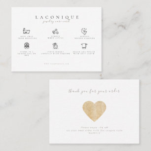 Carte De Visite Instructions pour la bijouterie Gold Heart