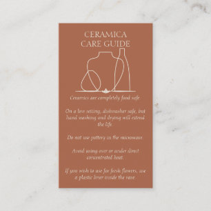 Carte De Visite Instructions pour vase en poterie de terre cuite e