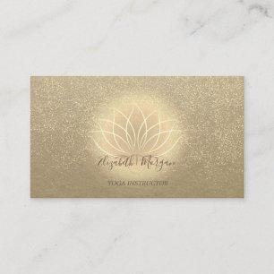 Carte De Visite Instructrice de yoga avec confettis dorés en forme