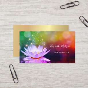 Carte De Visite Instructrice de yoga élégante moderne violet lotus