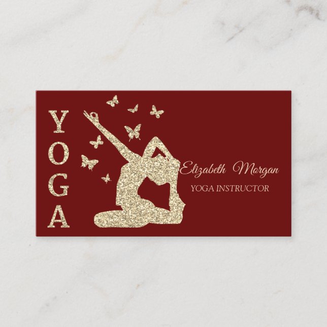 Carte De Visite Instructrice de yoga, Femmes de Parties scintillan (Devant)