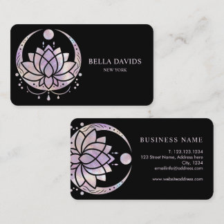 Carte De Visite Instructrice de yoga florale mandala lotus rose
