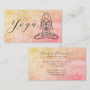 Carte De Visite Instructrice de Yoga Minimaliste Pose du Lotus