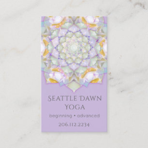 Carte De Visite Instructrice de yoga moderne White Lotus Mandala