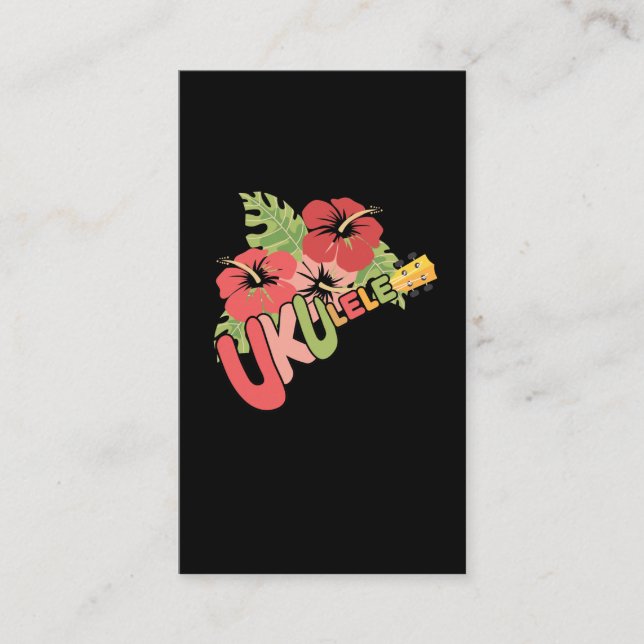 Carte De Visite Instrument de guitare de musique tropicale Ukulele (Devant)