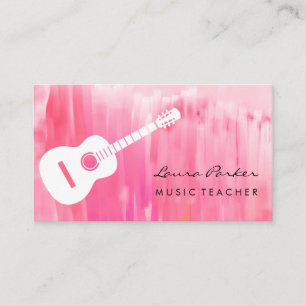 Carte De Visite Instrument de guitare de professeur de musique ros