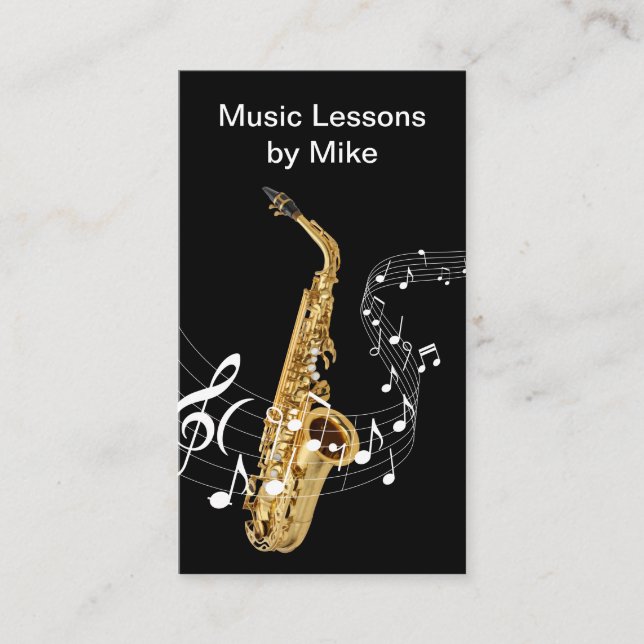 Carte De Visite Instrument de musique de leçons de musique (Devant)