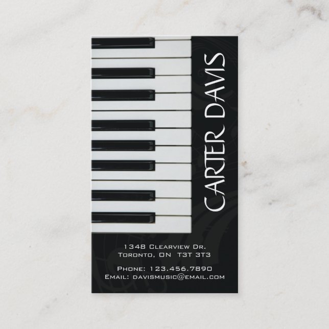 Carte De Visite Instrument de musique - piano (Devant)