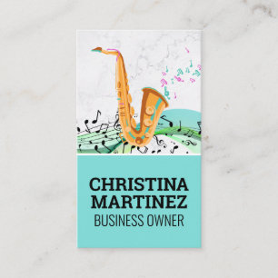 Carte De Visite Instrument saxophone   Notes musicales