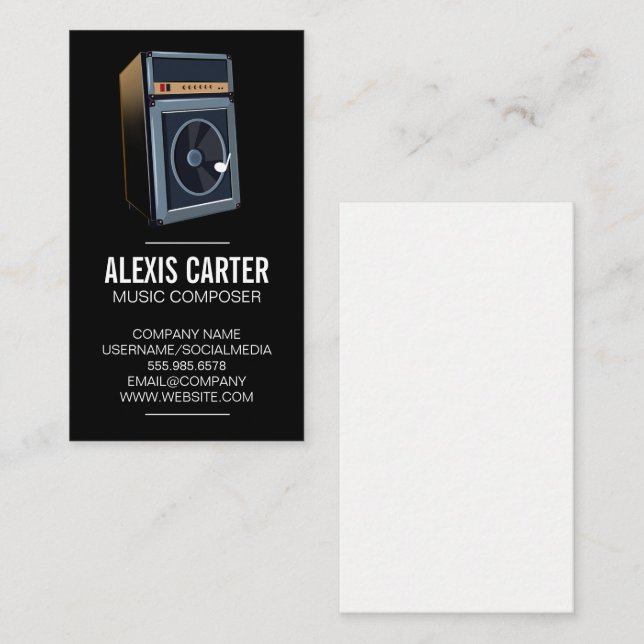 Carte De Visite Instruments de musique | Logo du haut-parleur (Devant / Derrière)