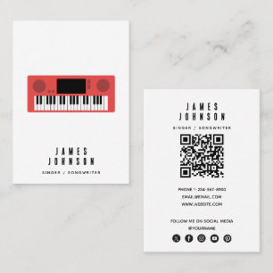 Carte De Visite Instruments de musique Musique Clavier Chanteur Mu