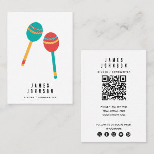 Carte De Visite Instruments de musique Musique Maracas Chanteur Mu