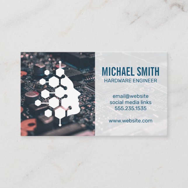 Carte De Visite Intelligence technologique humaine | Circuit Board (Devant)