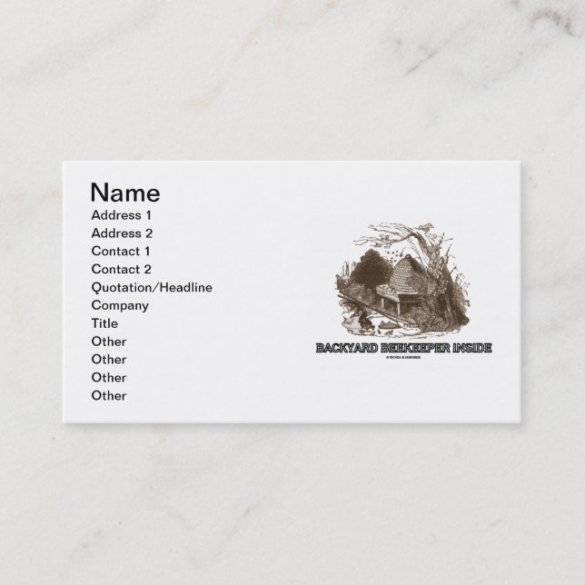 Carte De Visite Intérieur d'apiculteur de jardin (ruche dans le (Devant)