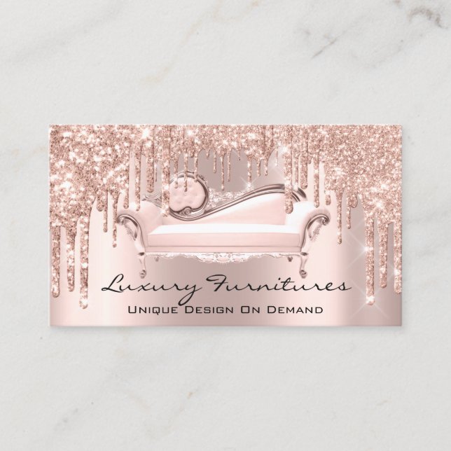 Carte De Visite Intérieur Design Luxe Meubles Rose Gold Canapé (Devant)