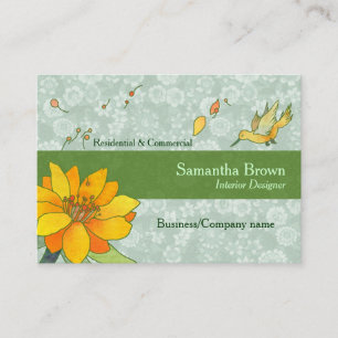 Carte De Visite Intérieurs Chic Hummingbird Home
