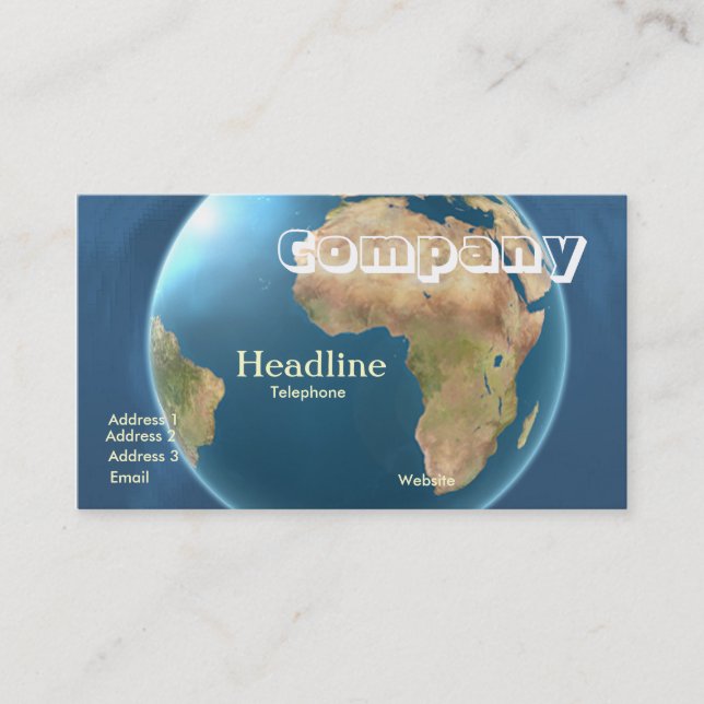 Carte de visite international /2012 Cldr de globe (Devant)