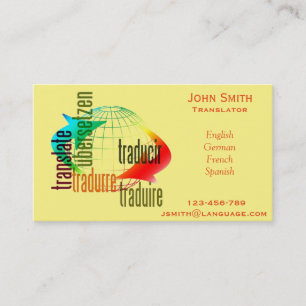 Carte De Visite Interprète indépendant de langue de traducteur