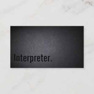Carte De Visite Interprète professionnel minimaliste noir