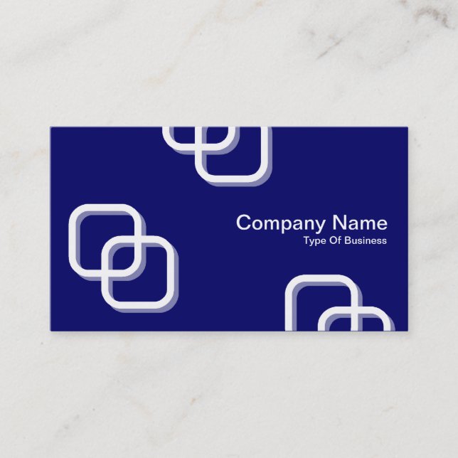 Carte De Visite Interverrouillage Carré 3d - Blanc sur Marine prof (Devant)