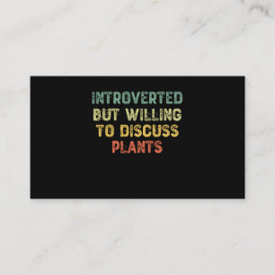 Carte De Visite Introverted Mais Prêt À Discuter De Plantes-Introv