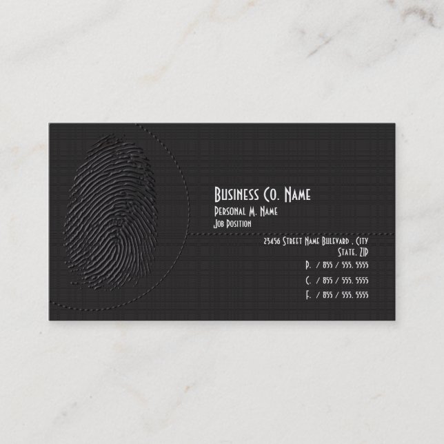 Carte De Visite Investigations privées de sécurité moderne (Devant)