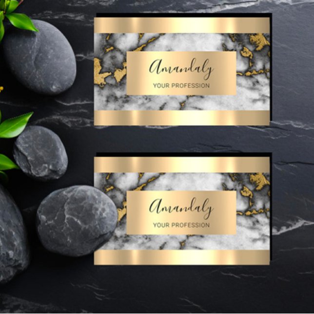 Carte De Visite Investissement financier professionnel Marble Gold (Professional Finance Investment Marble Gold VIP Business Card)