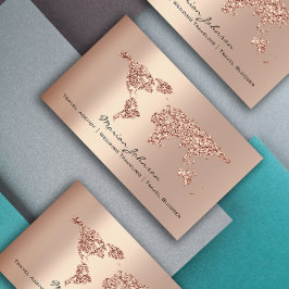 Carte De Visite Investissements Finances Mariage Voyage World Rose