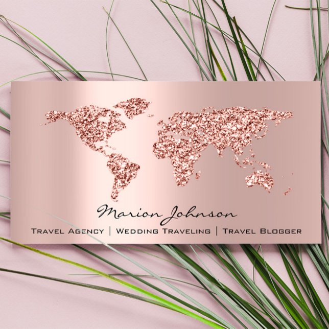Carte De Visite Investissements Mariage Voyager Rose du monde des  (Investments Finance Wedding Traveling World Rose Business Card)