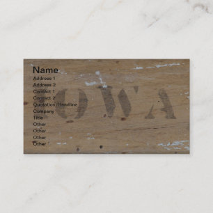 Carte De Visite Iowa sur le bois