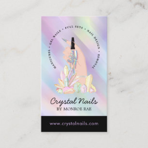 Carte De Visite Iridescente Crystal Nail Technicien Beauté Salon B