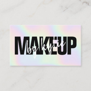 Carte De Visite Iridescente maquillage artiste signature en gras s