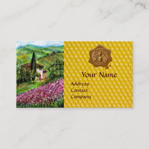 CARTE DE VISITE IRISES, CHAMPS DE FLEURS, HONEY BEE SCEAL DE CIRE,