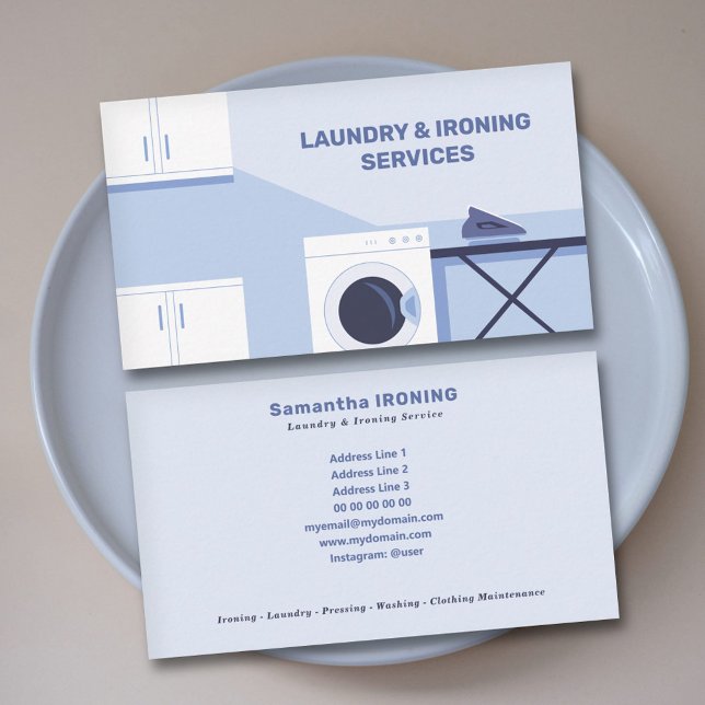 Carte De Visite Ironing & Laundry (Ironing & Laundry Business Card)