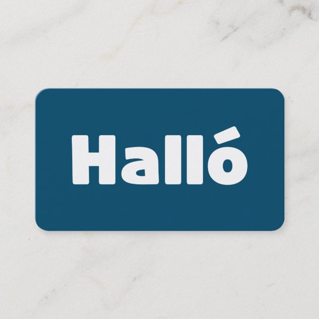 Carte De Visite Islandais Halló { Hello ) Íslenska (Devant)