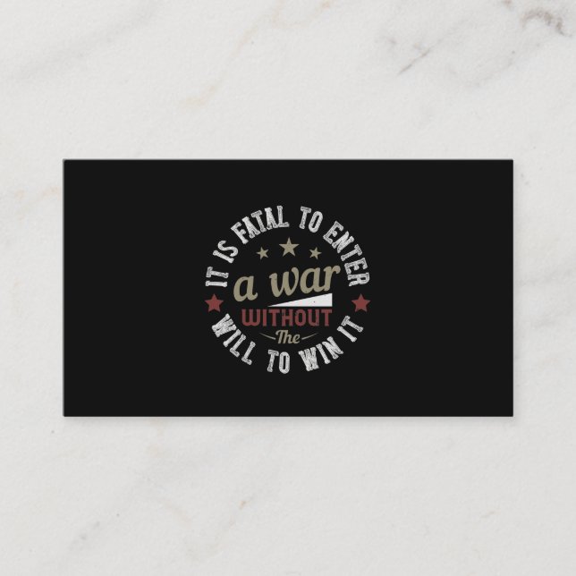 Carte De Visite It is fatal to enter a without the will to win (Devant)