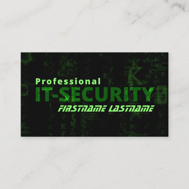 Carte De Visite IT-Sécurité cybersécurité expert en cybersécurité (Devant)