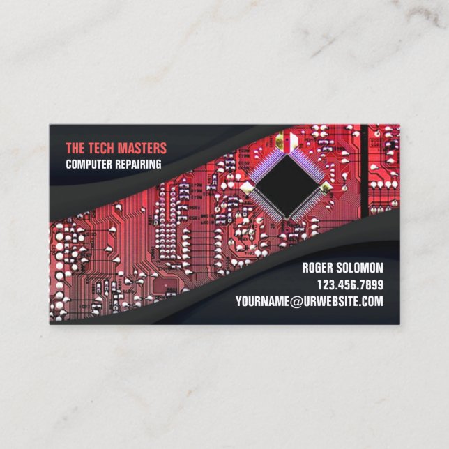 Carte De Visite IT Support Services Business Card Template (Devant)