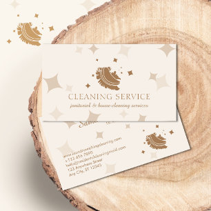 Carte De Visite Ivory Brown Bubble Housekeeper Nettoyage Lessive