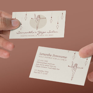 Carte De Visite Ivory Secret Géométrie Pose Yoga Pilates Spirituel