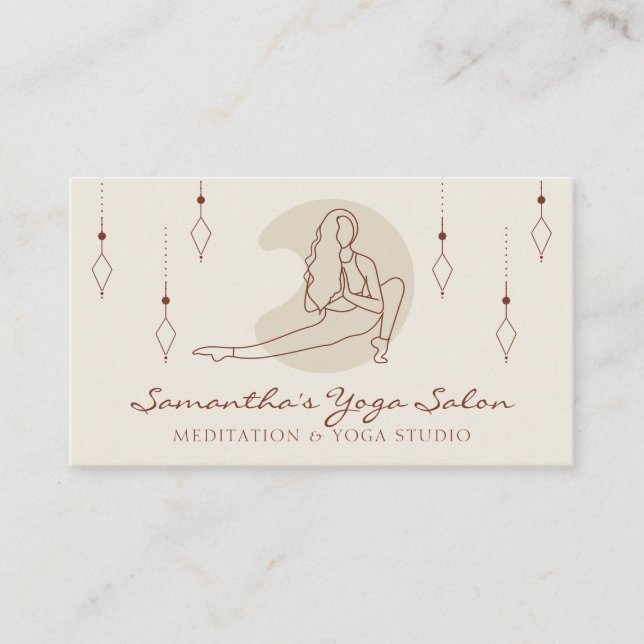 Carte De Visite Ivory Secret Geometry Yoga Pilates Fitness Gym (Devant)