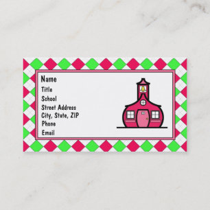 Carte De Visite Jacquard de roses indien et de vert de chaux