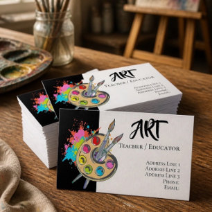 Carte De Visite J'adore l'art   Palette de peintre