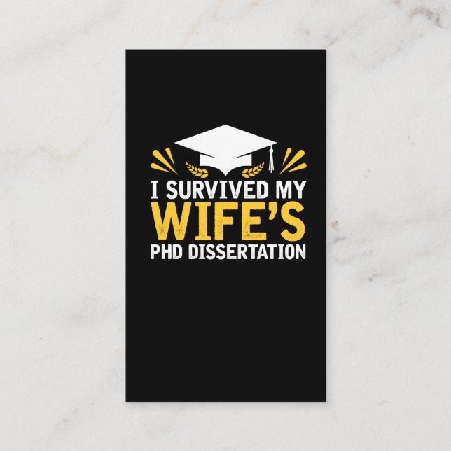 Carte De Visite J'ai survécu à la dissertation du PhD de mon (Devant)