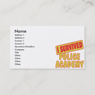 CARTE DE VISITE J'AI SURVÉCU À L'ACADÉMIE POLICIÈRE