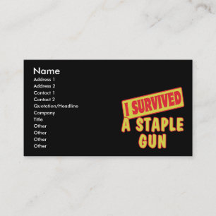 CARTE DE VISITE J'AI SURVÉCU À UNE ARME À FEU