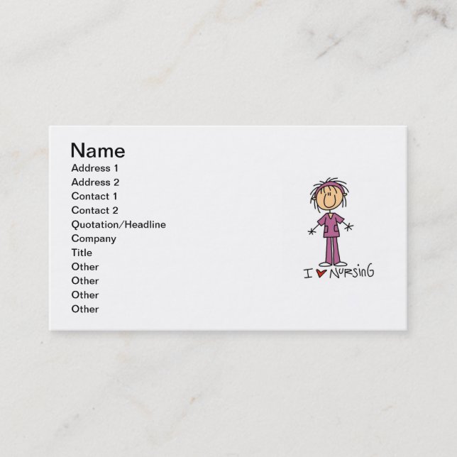 Carte De Visite J'aime soigner le T-shirts et les cadeaux (Devant)