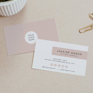 Carte De Visite JALAINE   Moderne Blush Pink Simple Branding Busin